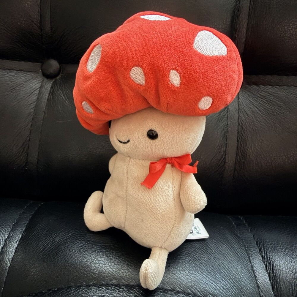 Jellycat Amuseable Mushroom Plush Red Toadstool Stuffed Toy 7” Soft Doll Retired - Picture 3 of 11